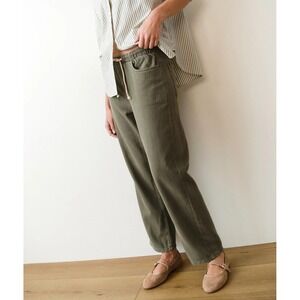 Marine Layer Ella Straight Leg Pants Olive Small New With Tags